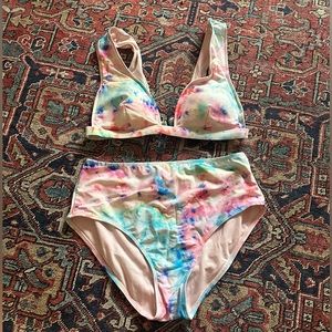 Gianni bini tie dye swimsuit bikini high-waisted